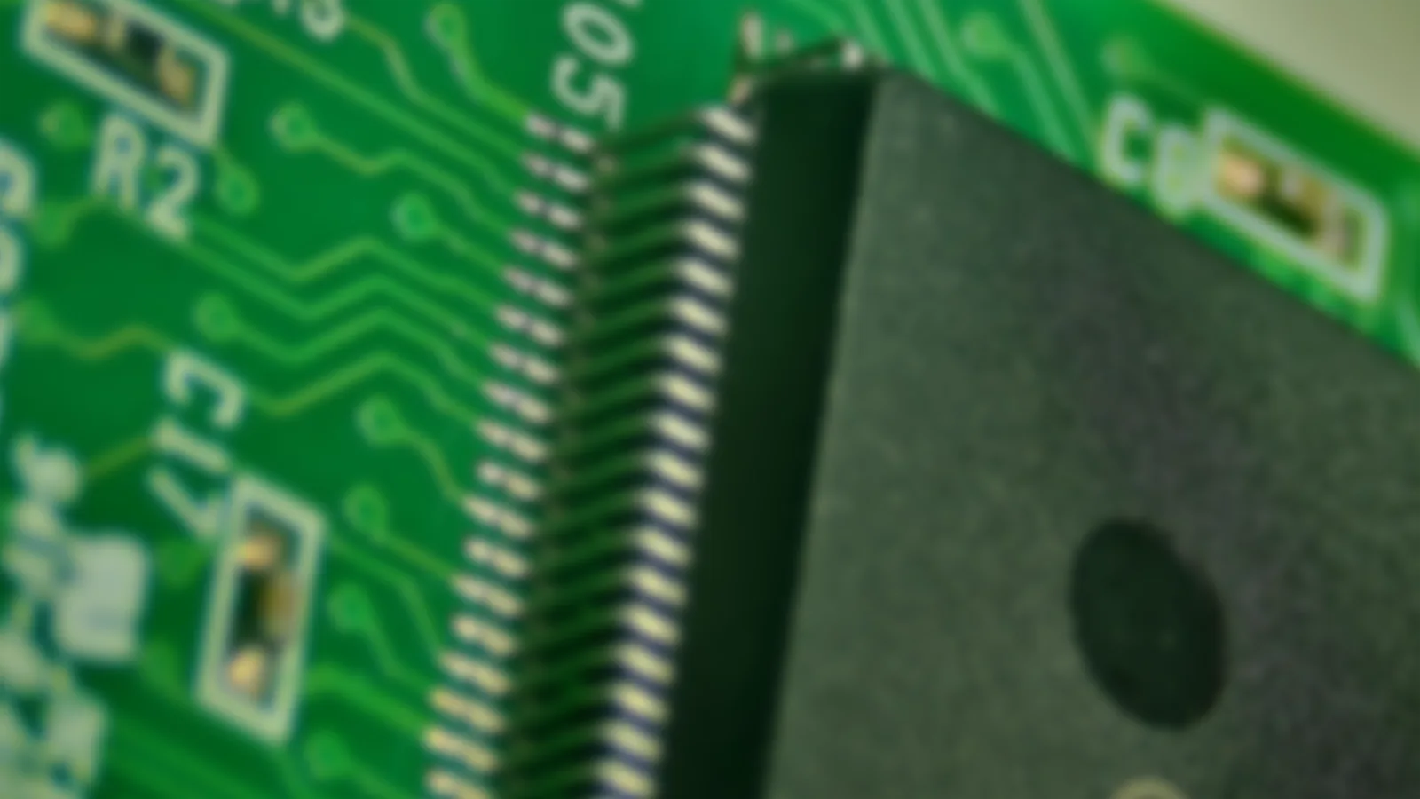 Macro of a fine-pitch QFP package on a circuit board